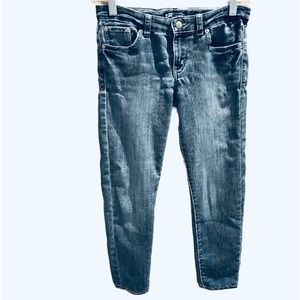 Girls Levis Cropped Blue Denim Leggings Jeans Size 12